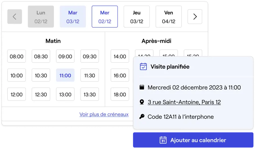 Planification des visites